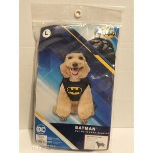 Batman Pet Halloween Costume Size Large DC Comics FFP18215-22 Black Yellow Cute